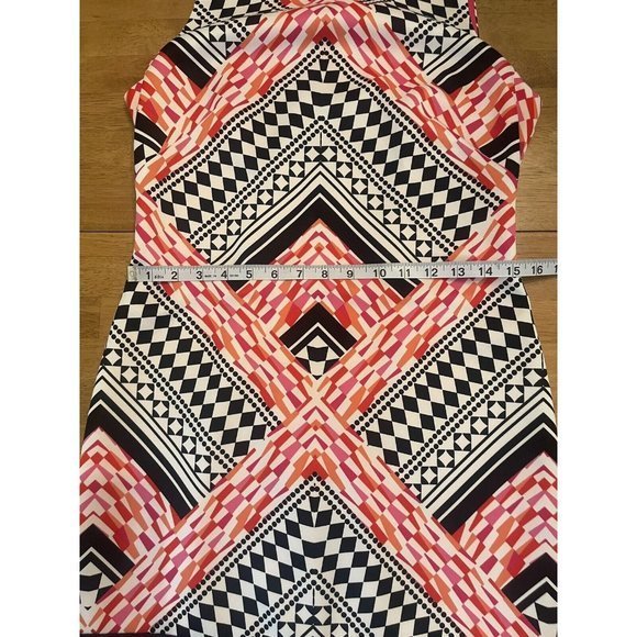 Vince Camuto Multicolor Geometric Print Sleeveless Sheath Pencil Dress Size 6 - Picture 7 of 10